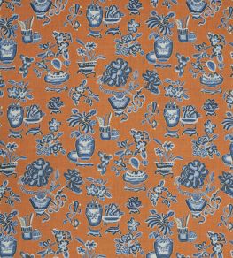 Kalong Vases Fabric by Jim Thompson Persimmon