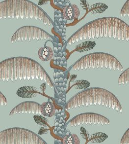 Palm Stripe Wallpaper by Josephine Munsey Radmoor Blue