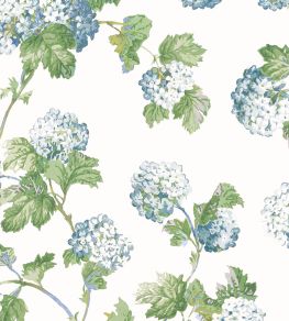 Sussex Hydrangea Wallpaper by Anna French Blue & Green