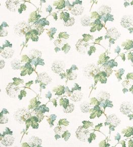 Sussex Hydrangea Fabric by Anna French White & Green